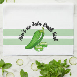 Geen Jala Terug Meisje Grappige Jalapeño Keuken Theedoek