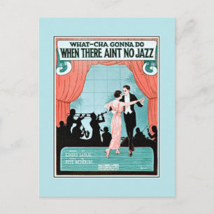 Geen Jazz 1920s jazz  muziekcover Briefkaart