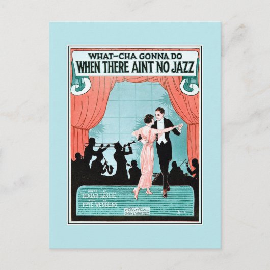 Geen Jazz 1920s jazz  muziekcover Briefkaart (Voorkant)