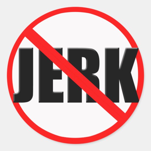 Geen Jerk Zone Ronde Sticker (Voorkant)
