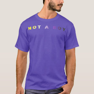 Geen jongen Subtiele non-binaire vlag Enby Pride T T-shirt