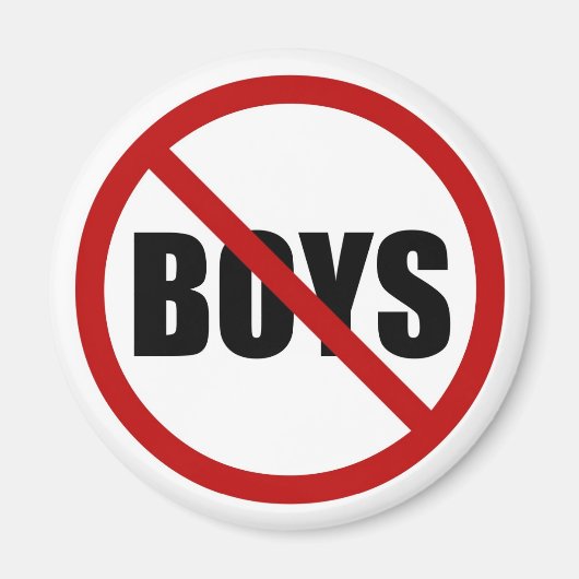 Geen jongens toegestaan icoon magneet (Voorkant)