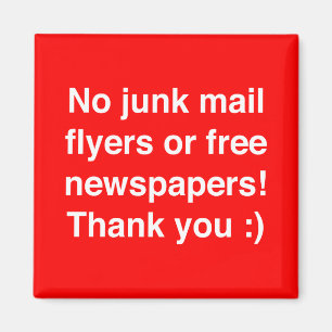 Geen junk mail - magnetisch - teken! magneet