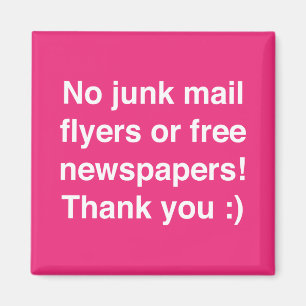 Geen junk mail - magnetisch - teken! magneet