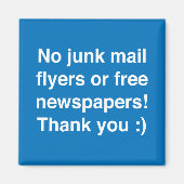 Geen junk mail magnetisch teken! magneet (Voorkant)