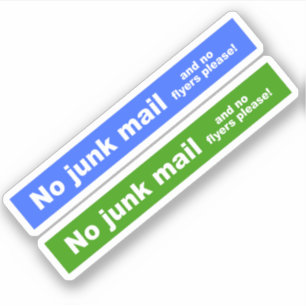 Geen junk mail sticker teken