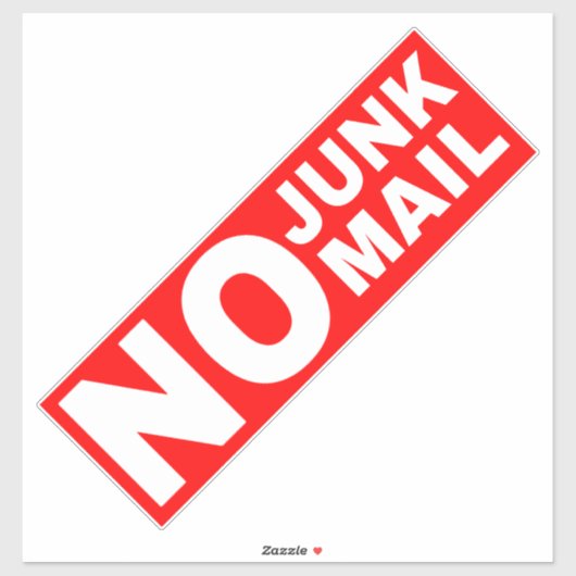 Geen junk mail teken - rood sticker (Vel)