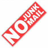 Geen junk mail teken - rood sticker (Voorkant)