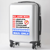 Geen junkmailteken (alleen geadresseerde e-mail) sticker (Koffer)