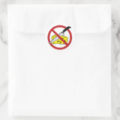 Geen kaasmaaizone ronde sticker (Tas)