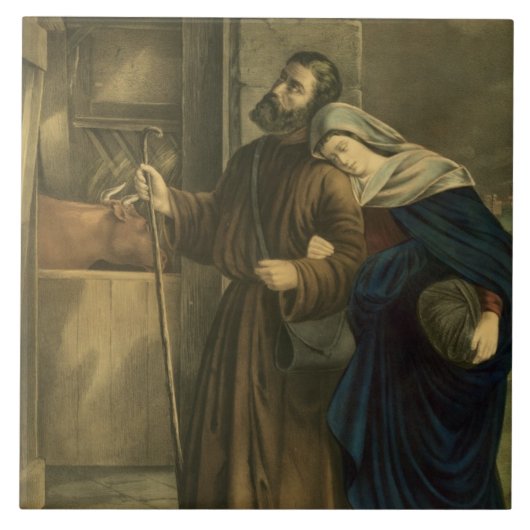 Geen kamer bij Inn, een kerstfeest Tegeltje (Voorkant)