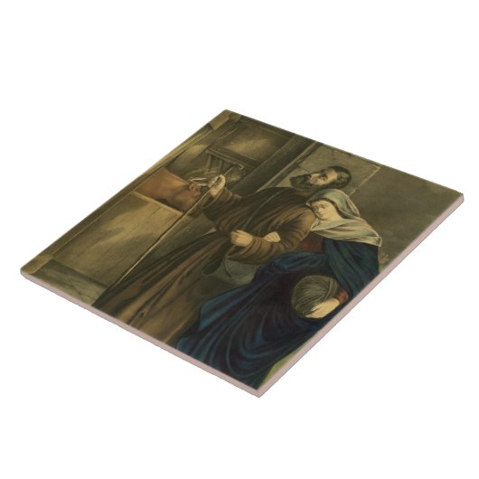 Geen kamer bij Inn, een kerstfeest Tegeltje (Zijkant)