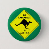 Geen kangoeroes in Oostenrijk Ronde Button 5,7 Cm (Voorkant)