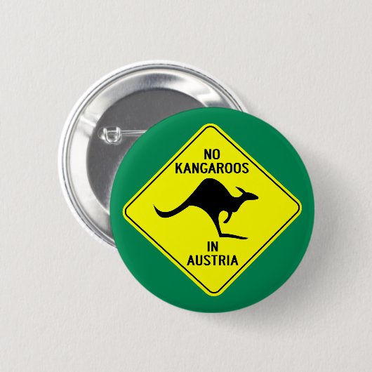 Geen kangoeroes in Oostenrijk Ronde Button 5,7 Cm (Voorkant /achterkant)