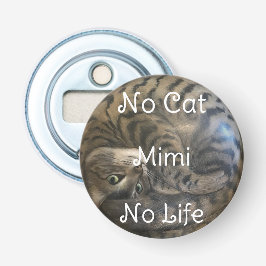 Geen Kat Geen Leven Button Flesopener