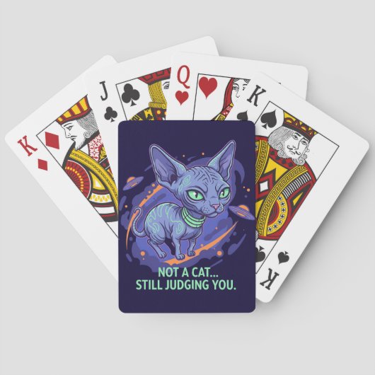 Geen kat Nog steeds je beoordelen Humor Kunst Pokerkaarten (Achterkant)