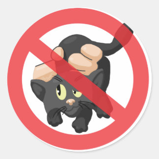 Geen katten ronde sticker