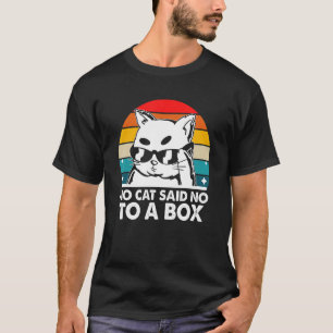 Geen kattezeggende Nr. op een Doos Kat Kitten Humo T-shirt