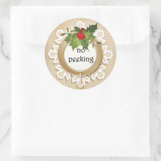 Geen kerst ronde sticker (Tas)