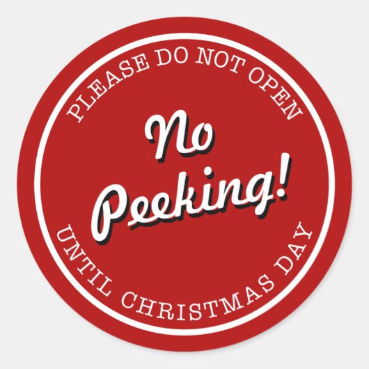 Geen kerstakkers met kerst ronde sticker (Voorkant)