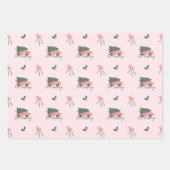 Geen kerstboom met  roze retro Van Inpakpapier Vel (Voorkant 2)