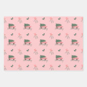 Geen kerstboom met  roze retro Van Inpakpapier Vel (Voorkant)