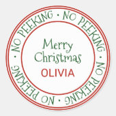 Geen kerstcadeautjes ronde sticker (Voorkant)