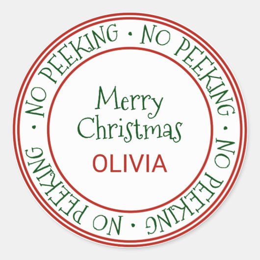 Geen kerstcadeautjes ronde sticker (Voorkant)