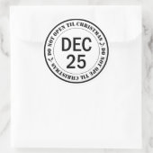 Geen kerstmis openen ronde sticker (Tas)