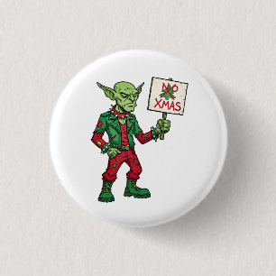 Geen Kerstmis – Rebel Alien Stijl Ronde Button 3,2 Cm