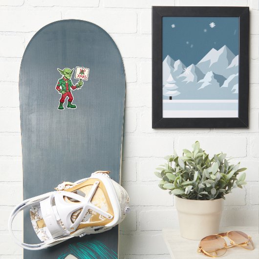 Geen Kerstmis – Rebel Alien Stijl Sticker (Snowboard)