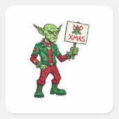 Geen Kerstmis – Rebel Alien Stijl Vierkante Sticker (Voorkant)