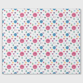 Geen kijkers en vrolijk kerstooji-patroon cadeaupapier (Vlak)