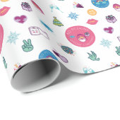 Geen kijkers en vrolijk kerstooji-patroon cadeaupapier (Rol Hoek)