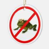 Geen kikkers meer! keramisch ornament (Links)