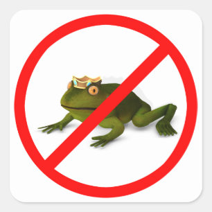 Geen kikkers meer! vierkante sticker
