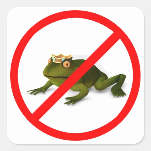 Geen kikkers meer! vierkante sticker (Voorkant)