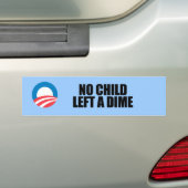 Geen kind heeft een cent achtergelaten bumpersticker (Op auto)