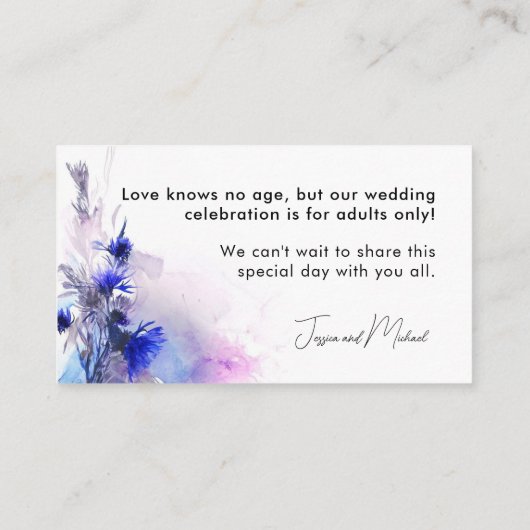 Geen kinder aankondiging bruiloft Korenbloem Rever (Achterkant)