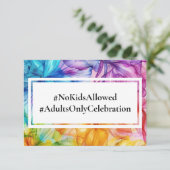 GEEN KINDER bruiloft etherische bloei Informatiekaartje (Staand voorkant)