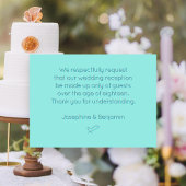 Geen Kinder Wedding Message Mint Enclosure Kaarten Notitiekaartje