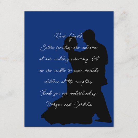 Geen Kinderen bij de bruiloft Dancing Couple Enclo Informatiekaartje (Voorkant)