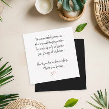 Geen Kinderen bij de Wedding Message Enclosure Kaa