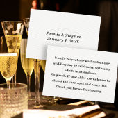 Geen Kinderen bij Wedding Message White Enclosure  Informatiekaartje