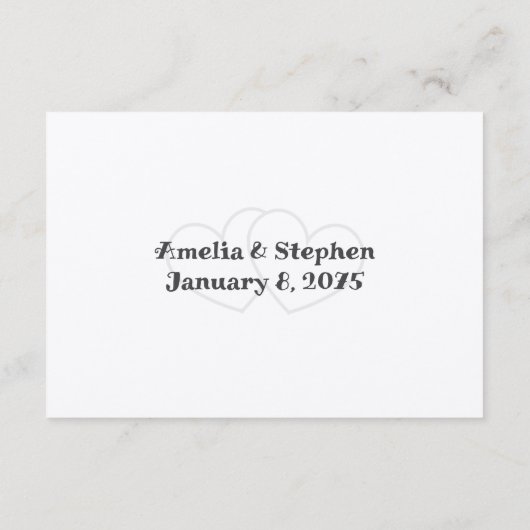 Geen Kinderen bij Wedding Message White Enclosure  Informatiekaartje (Achterkant)