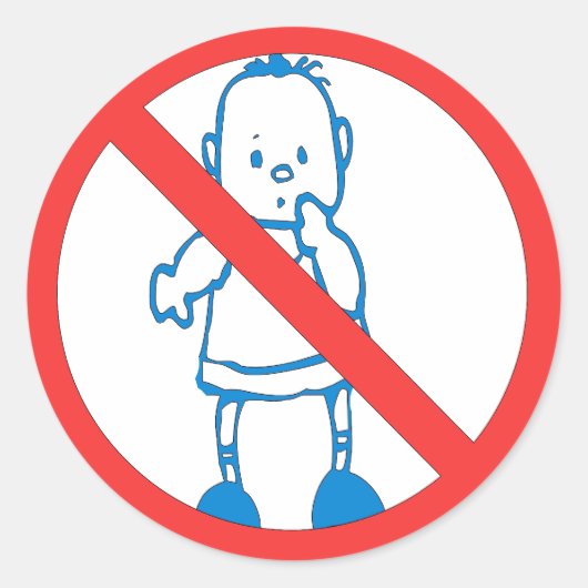 Geen Kinderen toegestaan Ronde Sticker (Voorkant)