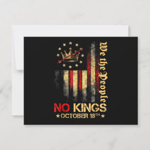 Geen Kings Vintage Amerika Vlag 1776 Oktober 18
