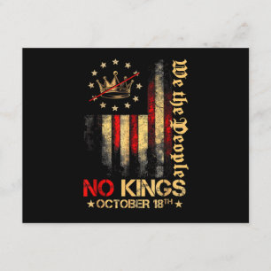 Geen Kings Vintage Amerika Vlag 1776 Oktober 18 Informatiekaartje