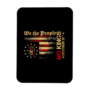 Geen Kings Vintage Amerika Vlag 1776 Oktober 18 Magneet