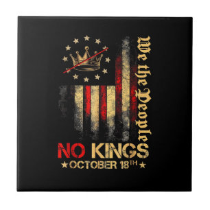 Geen Kings Vintage Amerika Vlag 1776 Oktober 18 Tegeltje